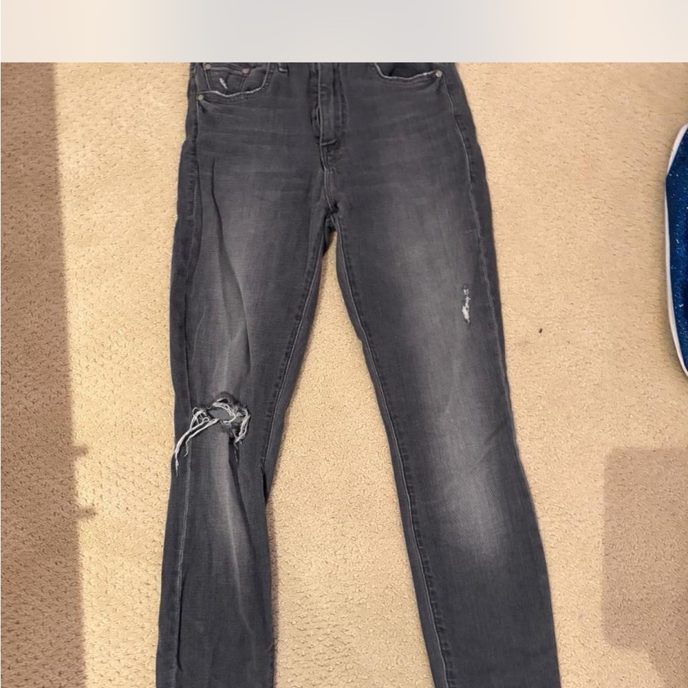 MOTHER Charcoal Skinny Jeans